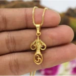 BS Women's Gold Color Om Temple Locket