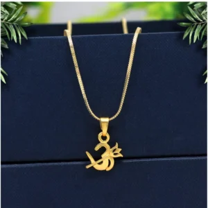 BS Women's Gold Color Om Temple Locket