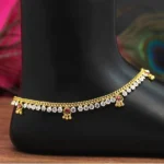 BS Women's Rani & White Color Rhinestone Anklets (Free Size: Upto 10")
