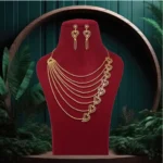 BS Women's Gold Color Gold Plated Necklace Set Adjustable Chain