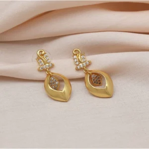 BS Women's Gold Color Antique Gold Plated Earrings