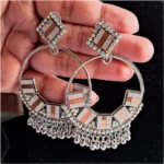 BS  Women's Gold & Silver Color Oxidised Earrings