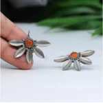 BS  Women's Orange Color Oxidised Earrings
