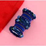 BS Women's Blue Color Rose Floral Bangles Set: 2.4