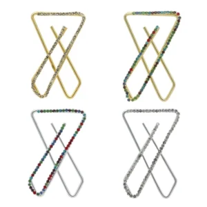 BS Women's Multi Color Use Saree Hijab Pins Safety Pins Stone Brooch Clip On X Pins For Women Combo Of 4 Pieces