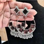 BS  Women's Black Color Oxidised Earrings