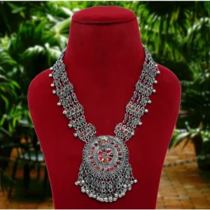 BS Women's Multi Color Oxidised Meena Necklace