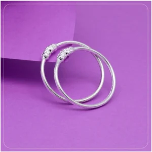 BS Silver Color 1 Pair Of Oxidised Kids Bangles Size: 1.6