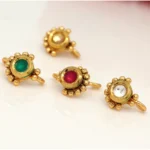 BS Women's Multi Color Kundan Nose Pin Combo Of 4 Pieces