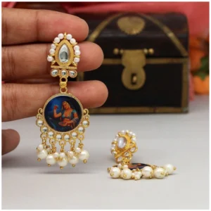 BS Women's Multi Color Kundan Kundan Earrings