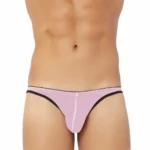 BS Men's Mesh Power Net Transparent Sexy Brief Underwear (Pink)
