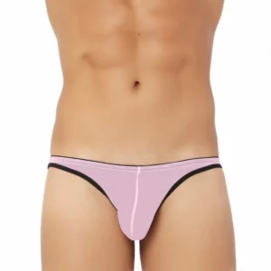 BS Men's Mesh Power Net Transparent Sexy Brief Underwear (Pink)