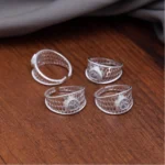 BS Women's Multi Color Assorted Design Toe Rings Combo Of 4 Pairs