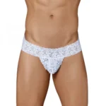 BS Men's Lycra Blend Lace Lace Underwear G String Style Underwear (White)