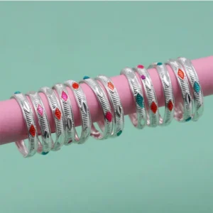 BS Women's Multi Color Assorted Design Adjustable Toe Rings Combo Of 6 Pairs