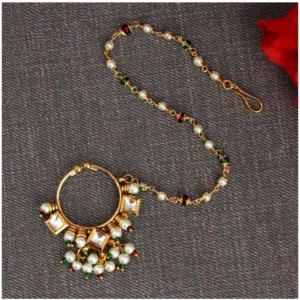 BS Women's Maroon & Green Color Nose Nath