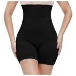 BS Women's Cotton Lycra Solid Western Wear Tummy - Thigh Body Shaper (Black)