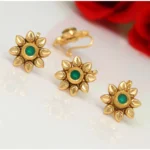 BS Women's Green Color Kundan Nose Pin Combo Of 4 Pieces