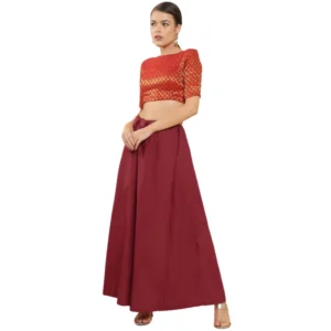 BS Women's Cotton Solid Free Size Petticoat (Maroon)