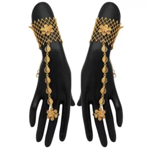 BS  Women's Gold Plated Hathphool Adjustable Chain