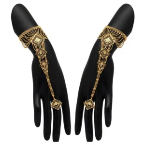 BS Women's Gold Plated Hathphool Adjustable Chain