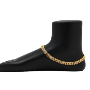 BS Women's Gold Color Rhinestone Anklets (Free Size: Upto 10")