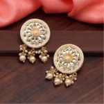 BS Women's Gold Color Kundan Earrings