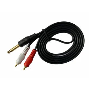 BS 6.35mm Jack to 2RCA Audio Cable Male to Male 1.5 Yards Connects Home Theatre, DVD, Speaker, Headphone, Mixer, Amplifier, Guitar, Karaoke System (Black)