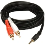 BS 3.5mm Stereo Audio Male to 2RCA Male EP to 2RCA 3 Yards Connects Mobile and Home Theatre (Black)
