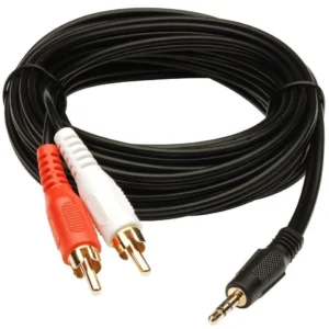 BS 3.5mm Stereo Audio Male to 2RCA Male EP to 2RCA 3 Yards Connects Mobile and Home Theatre (Black)