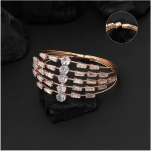 BS White Color Rose Gold Moon Stone Kids Adjustable Bracelet