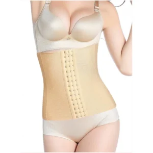 BS Women's Lycra Blend Self Design Western Wear Corset Body Shaper (Beige)