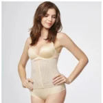 BS  Women's Lycra Blend Self Design Western Wear Corset Body Shaper (Beige)