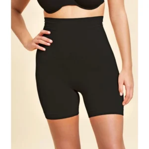 BS Women's Cotton Solid Western Wear Tummy Body Shaper (Black)