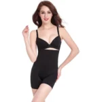 BS Women's Cotton Lycra Solid Western Wear Tummy - Thigh Body Shaper (Black)