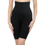 BS Women's Cotton Lycra Solid Western Wear Tummy - Thigh Body Shaper (Black)
