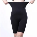 BS Women's Cotton Lycra Solid Western Wear Tummy - Thigh Body Shaper (Black)