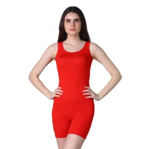 BS Women's Cotton Blended Solid Stretchable Camisole (Red)