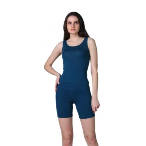 BS Women's Cotton Blended Solid Stretchable Camisole (Blue)