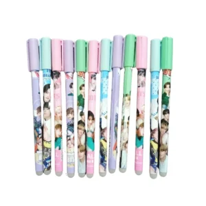 BS 12_Pcs Set BTS Theme Reusable Pencil | Plastic, Metal | Stationery | 3+ Years