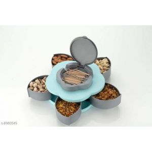 SW Seasons Candy Box Serving Rotating Tray Dry Fruit, Candy, Chocolate, Snacks Storage Box with Mobile Phone Stand for Home Kitchen