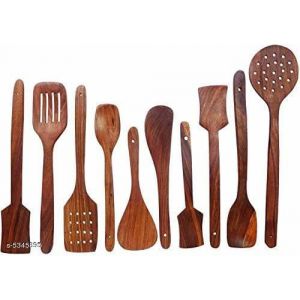 SW Seasons Craft Wooden Serving and Cooking Spoons (Set of 7)