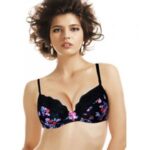 SW WunderLove Black Floral & Lace Padded Underwired Bra