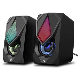 SW ZEBRONICS WARRIOR II 2.0 CHANNEL USB SPEAKER, LED LIGHTS WITH USB POWERED AND VOLUME CONTROL 10 W Laptop/Desktop Speaker (Black, 2.0 Channel)