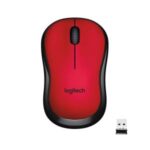 SW Logitech M221 / Silent Buttons, 1000 DPI Optical Tracking, Ambidextrous Wireless Optical Mouse (USB 2.0, Red)