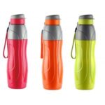 SW Cello Puro Plastic Sports Insulated Water Bottle 600 ml Set of 3 Assorted (Multicolour