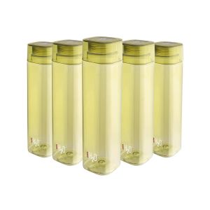 SW Cello H2O Squaremate Plastic Water Bottle 1-Liter Set of 5 Olive Green