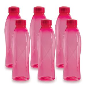 SW Cello Texas Plastic Pet Bottle 1 Litre Set of 6 Pink