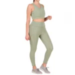 BS Women's Polyester Solid Ankle length High Waisted Tights (Sea Green)