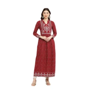 BS Women's Casual Rayon Full sleeve Kurti (Maroon)